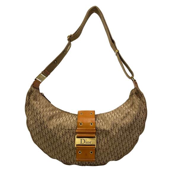 Christian Dior Handbags - Christian Dior Street Chic/Trotter Shoulder Bag Beige Brown Jacquard Leather